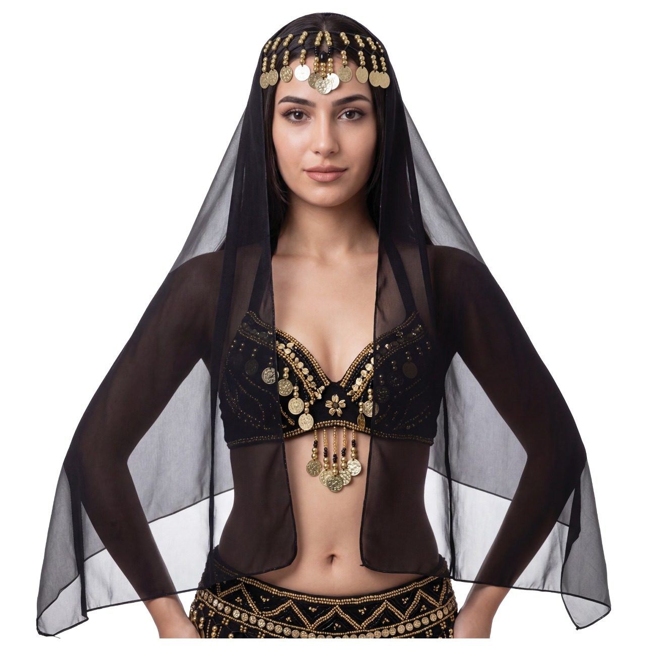 Coiffe de Danse du Ventre Noire