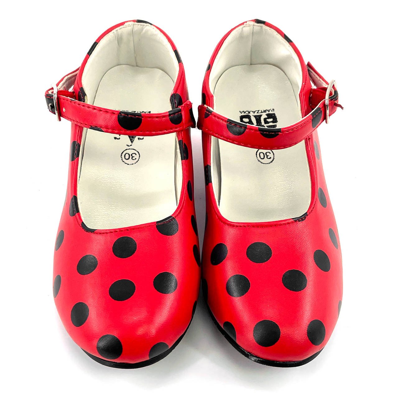 Chaussures flamenco rouges et noires pour enfants