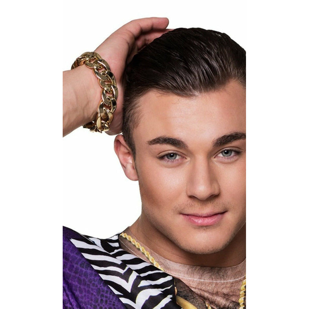 Pulsera de Rapero Dorada | Don Disfraz