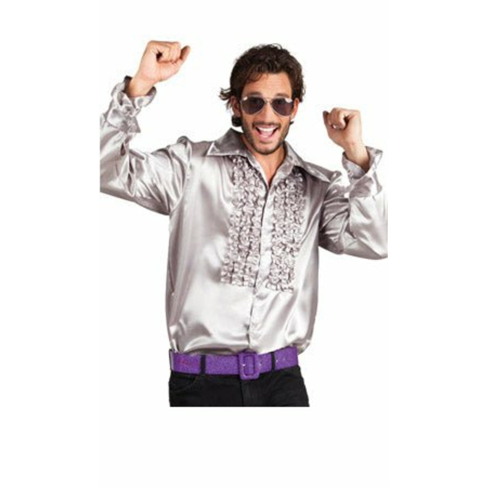 Camisa Disco Plateada Adulto | Don Disfraz