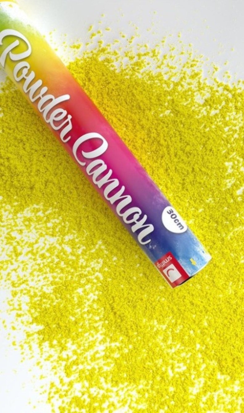 Canon à poudre jaune Holi
