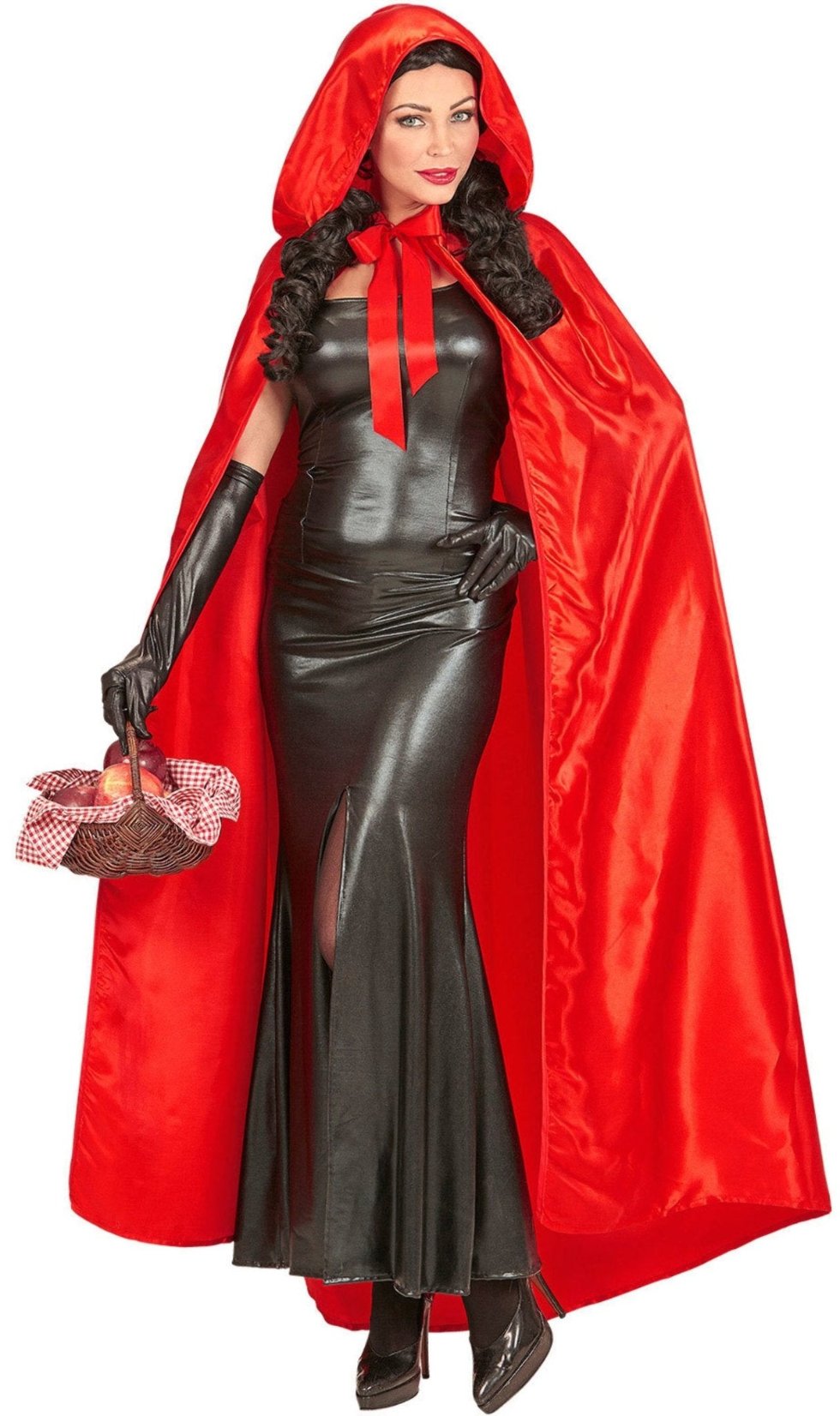 Cape Rouge Capuche Tissu satin