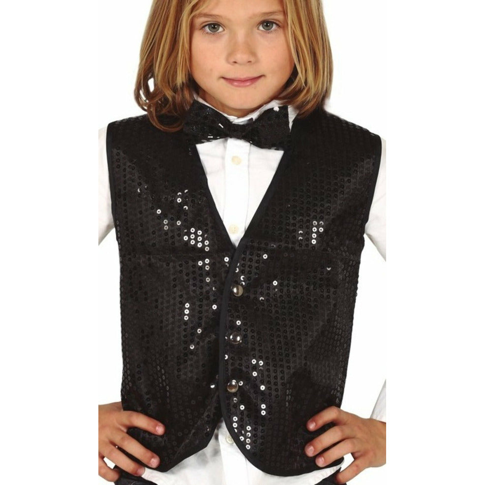 Chaleco de Lentejuelas Negro infantil | Don Disfraz
