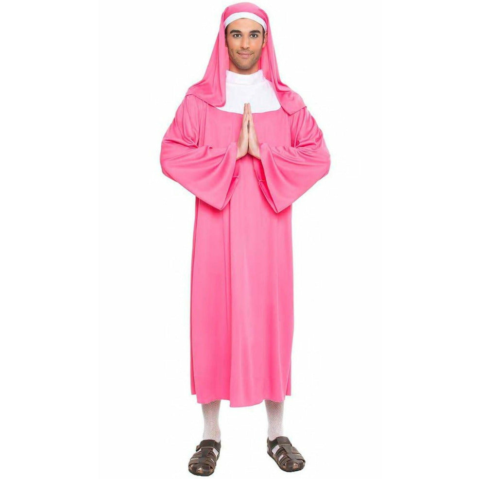 Disfraz de Monja Rosa Exhibicionista para hombre | Don Disfraz
