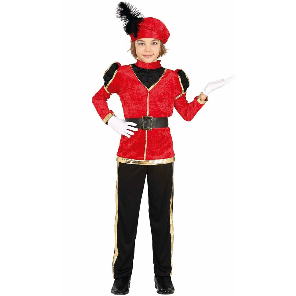 Disfraz de Paje Real Navideño Rojo para niño | Don Disfraz