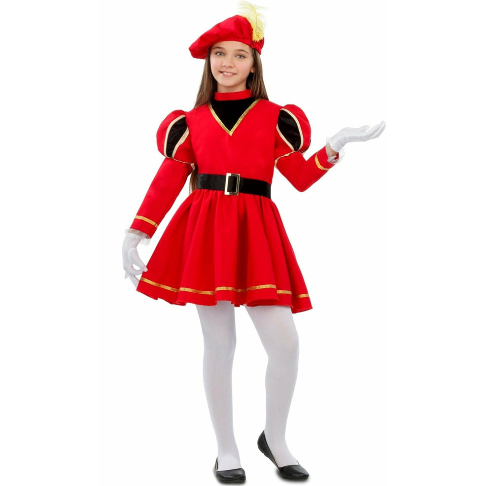 Disfraz de Paje Rojo Vestido para niña | Don Disfraz