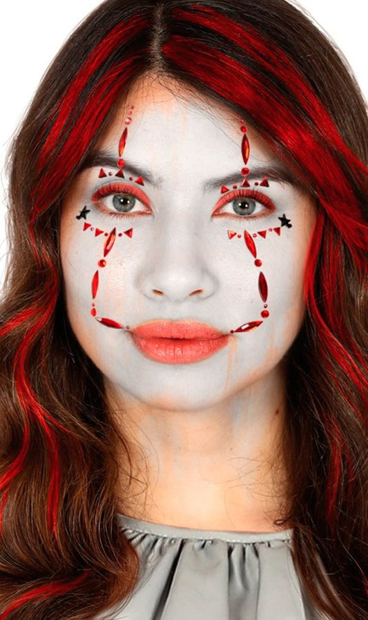 Bijoux Visage Adhésifs Clown