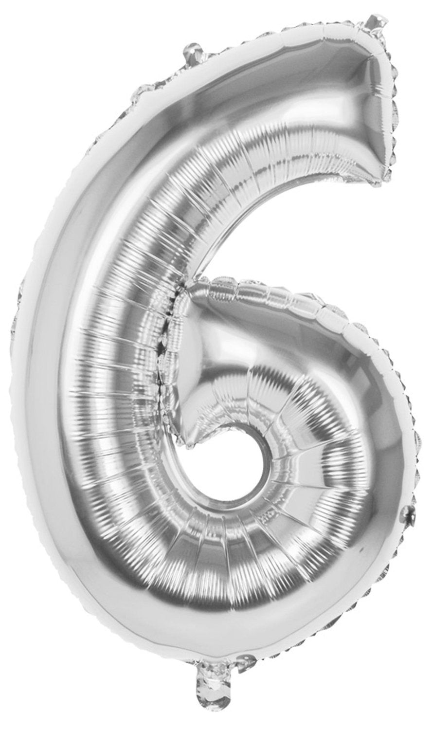 Ballon Chiffre 6 Argent 86cm