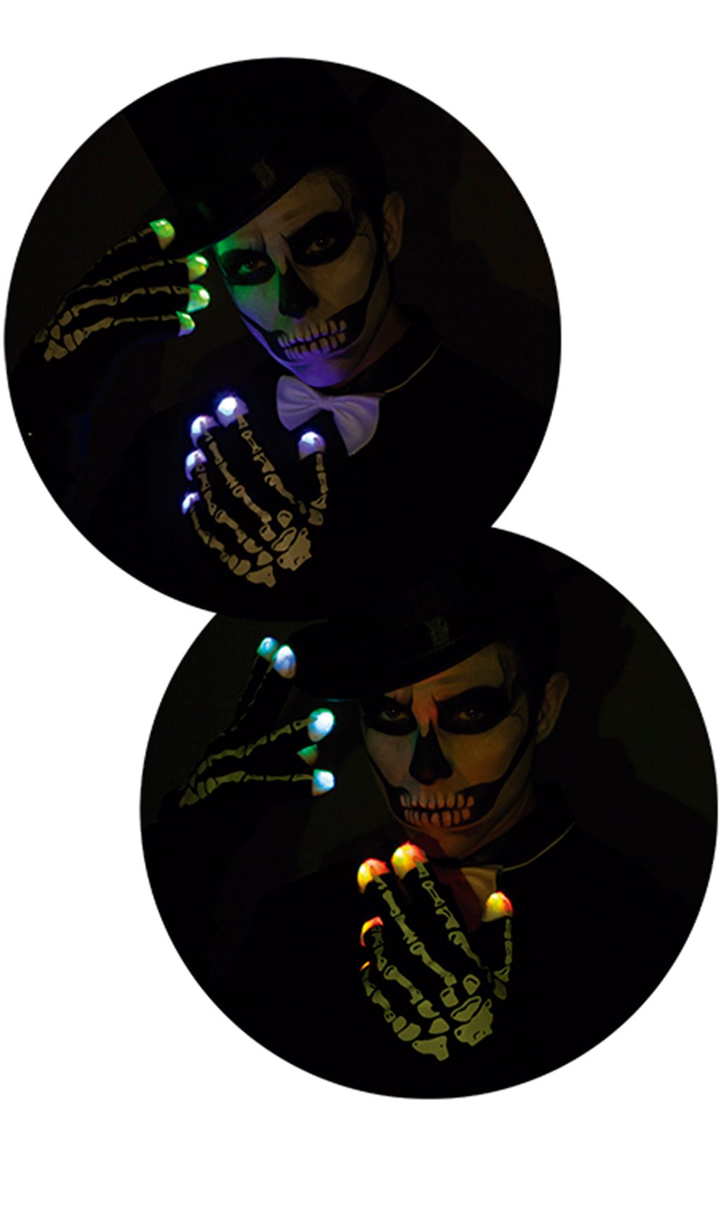 Gants Squelette avec Lumière