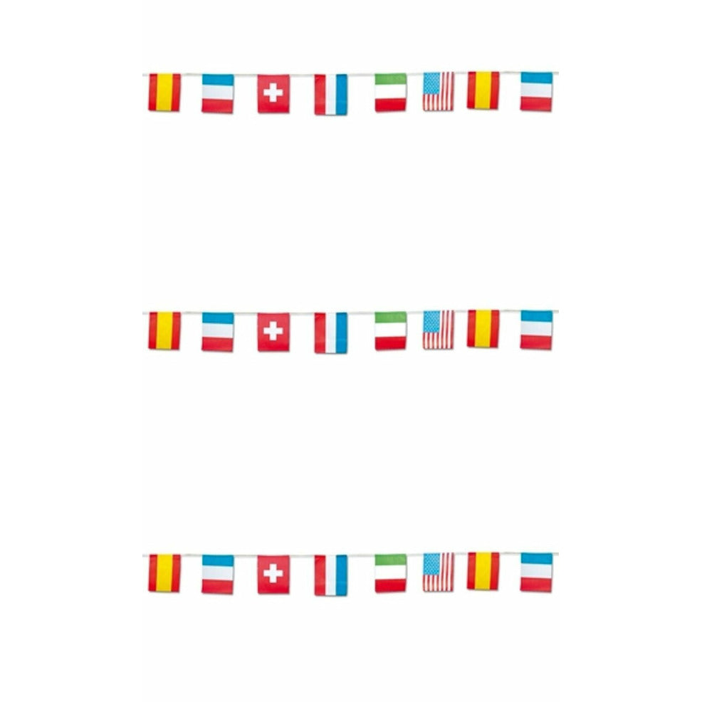 Guirnalda de Banderines Internacionales Papel | Don Disfraz