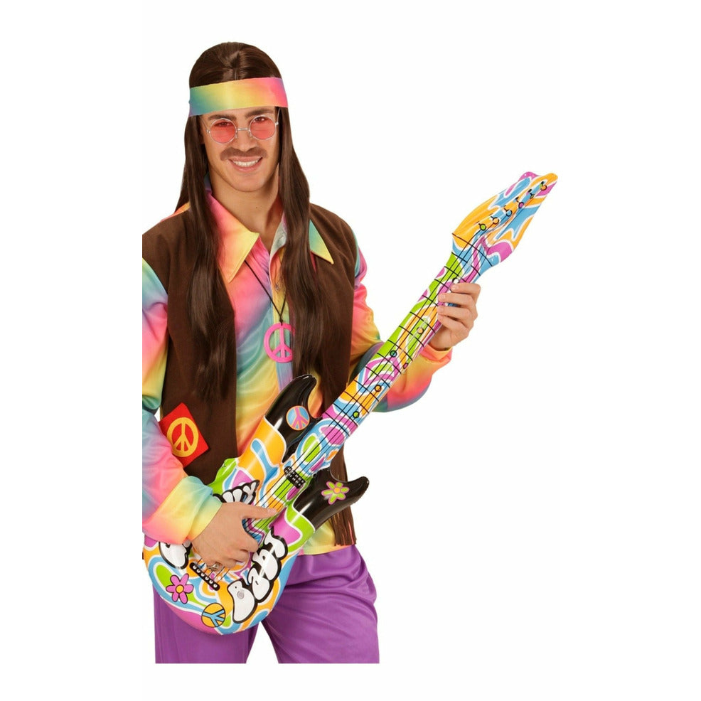 Guitarra Hippie Colores Hinchable | Don Disfraz