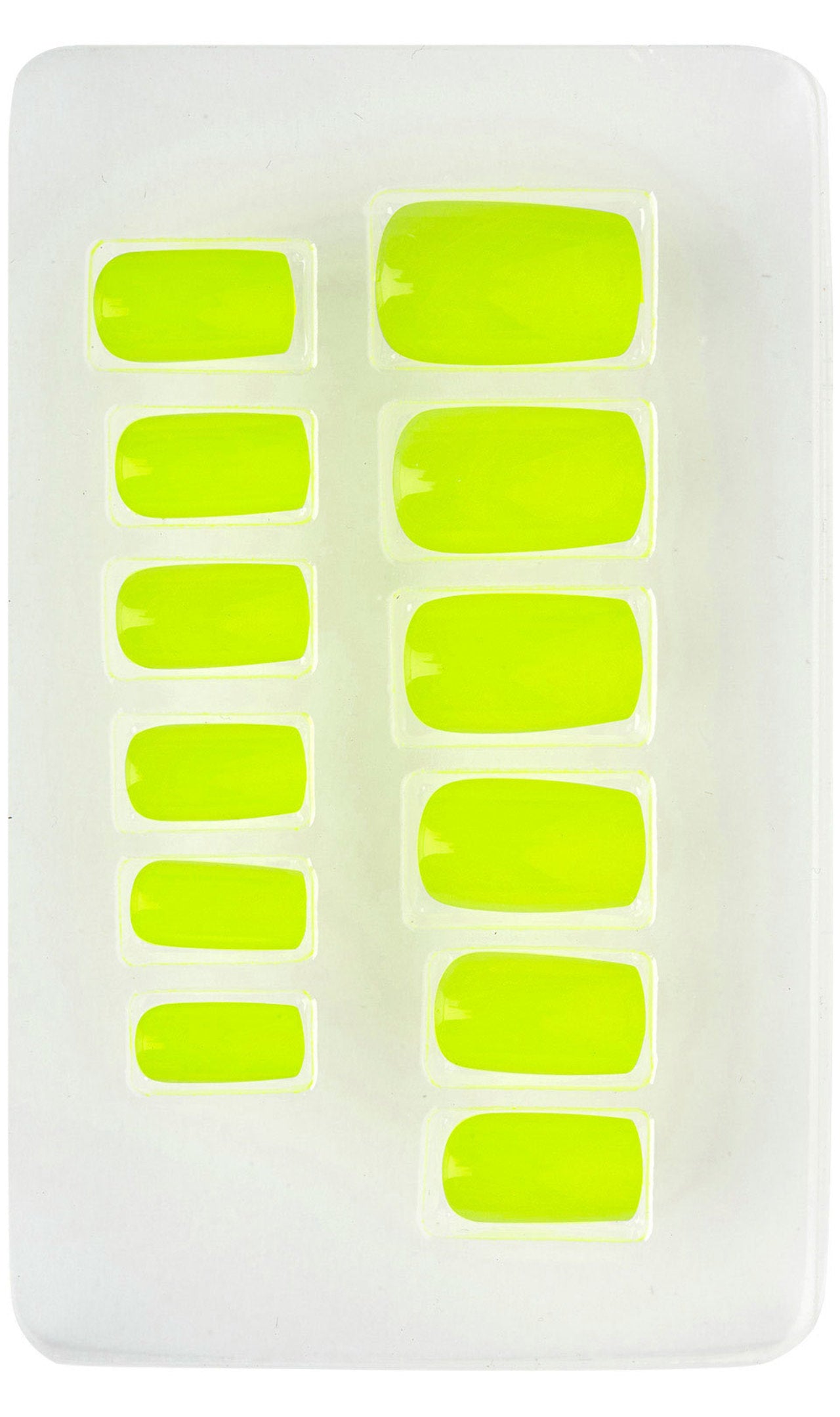 Kit 12 Faux Ongles Jaune Fluorescent