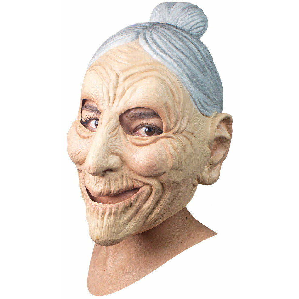 Máscara de látex de Vieja Sonriente | Don Disfraz