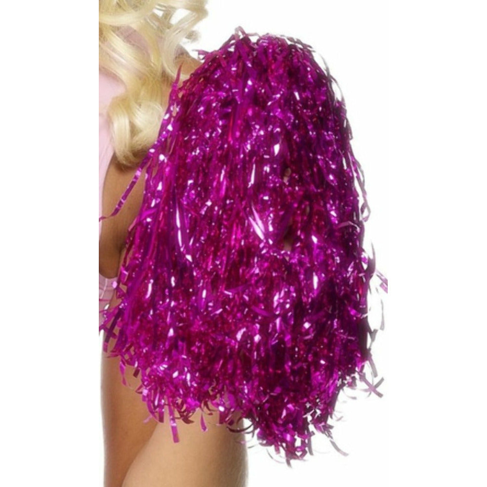 Pack 2 Pompones Fucsia Metalizados | Don Disfraz