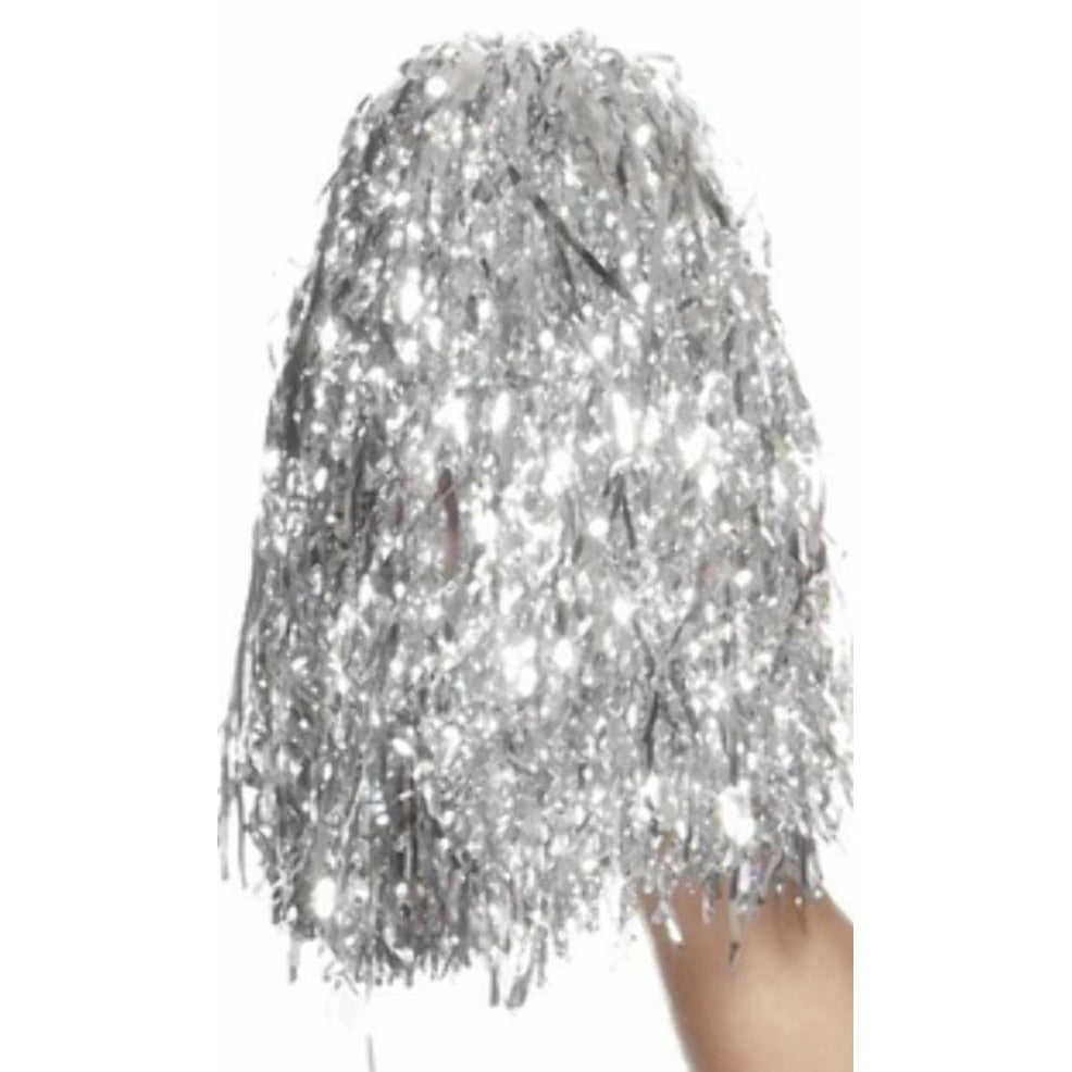 Pack 2 Pompones Plata Metalizados | Don Disfraz