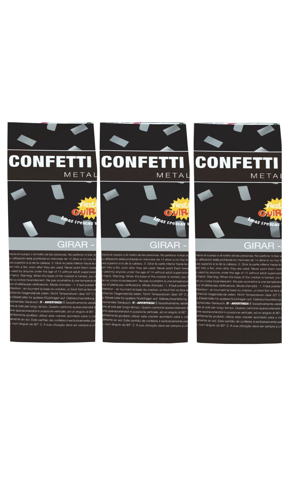 Pack 3 Canons Confettis Argenté