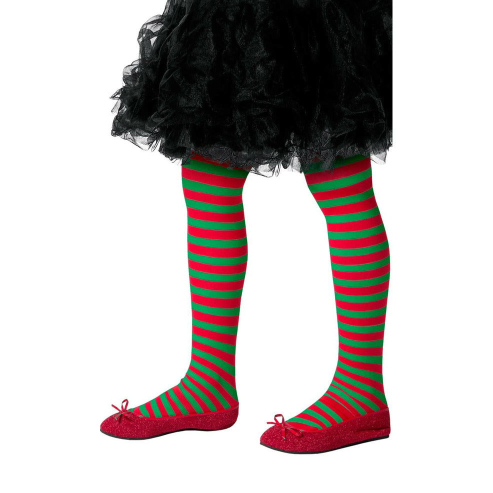 Panty Rayas Verdes Rojas infantil | Don Disfraz