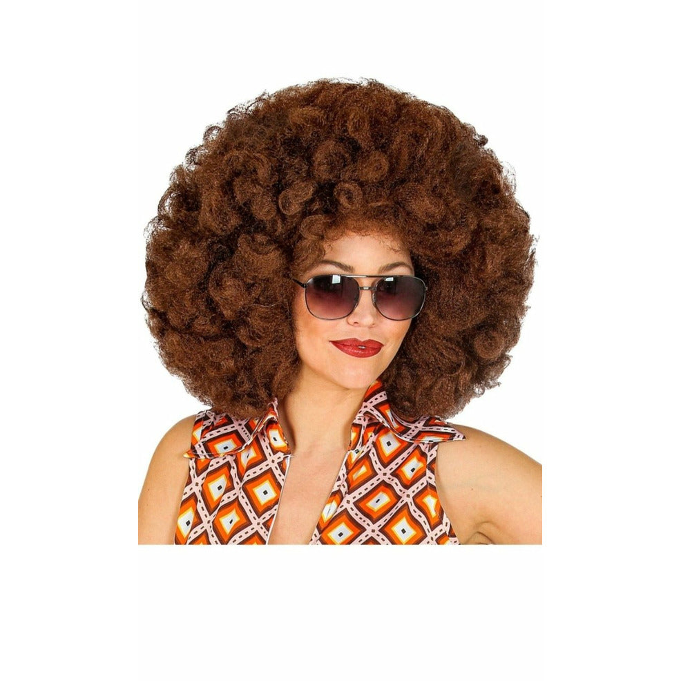 Peluca Afro Marrón Plus | Don Disfraz