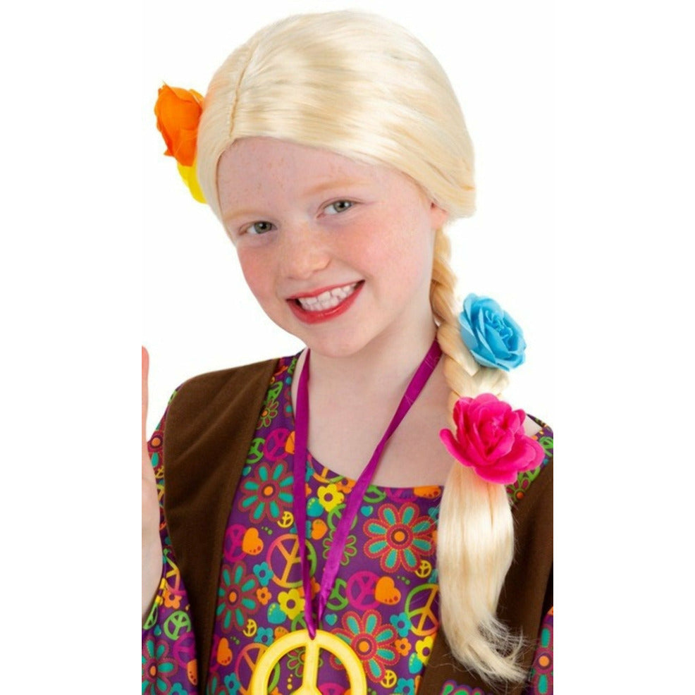 Peluca de Hippie Trenza infantil | Don Disfraz