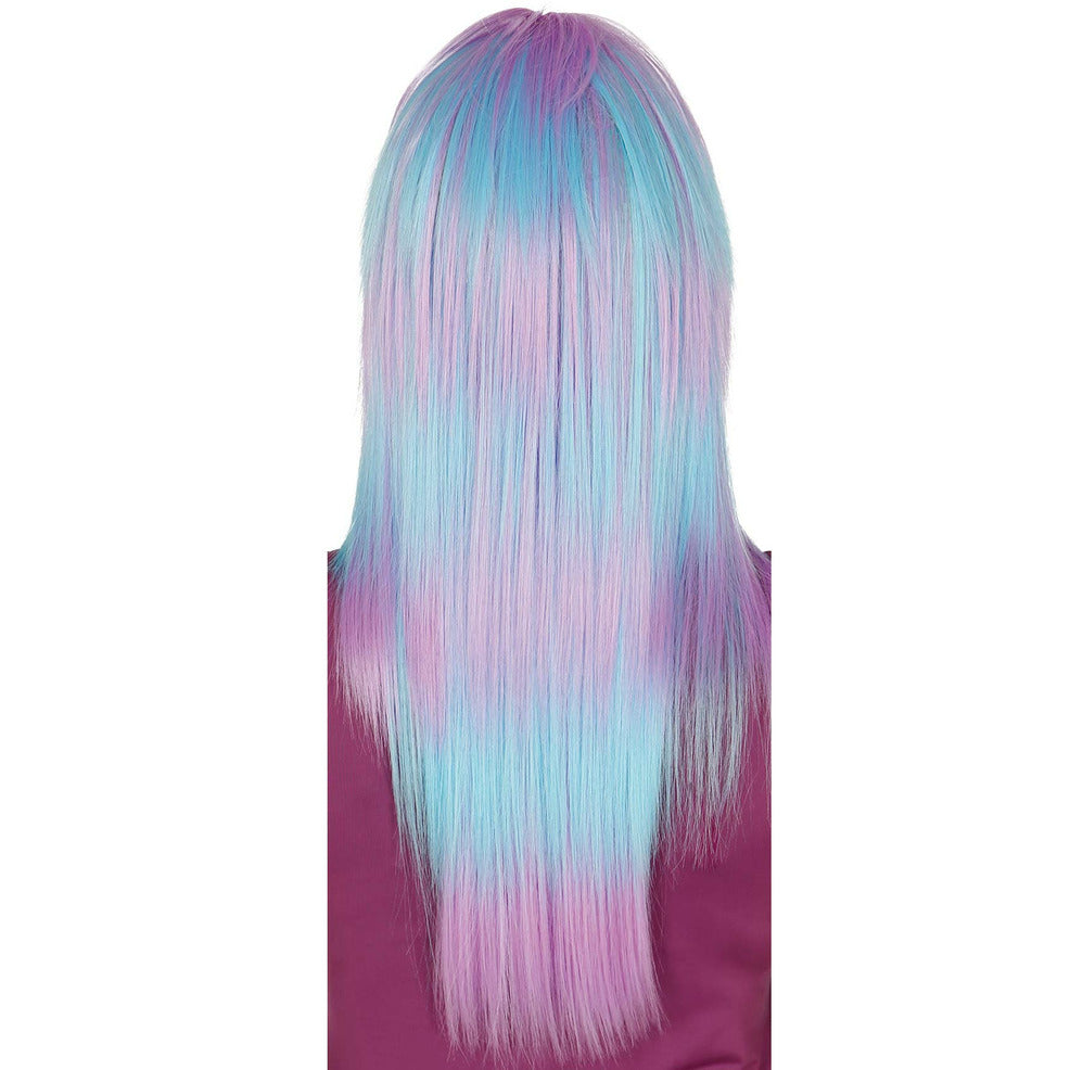 Peluca Larga Azul y Violeta | Don Disfraz