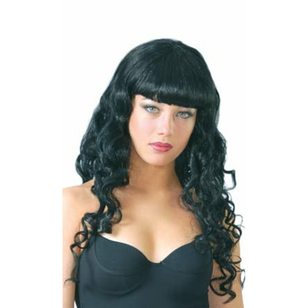 Peluca Flequillo Negra | Don Disfraz
