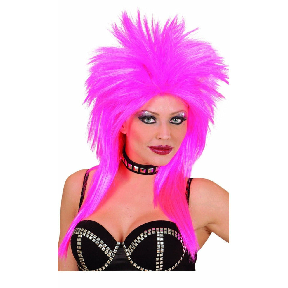 Peluca Rockstar Fucsia | Don Disfraz