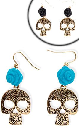Boucles d'Oreilles Tête de Mort Couleurs