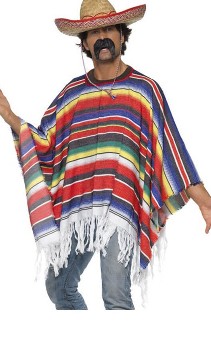 Poncho mexicain à rayures