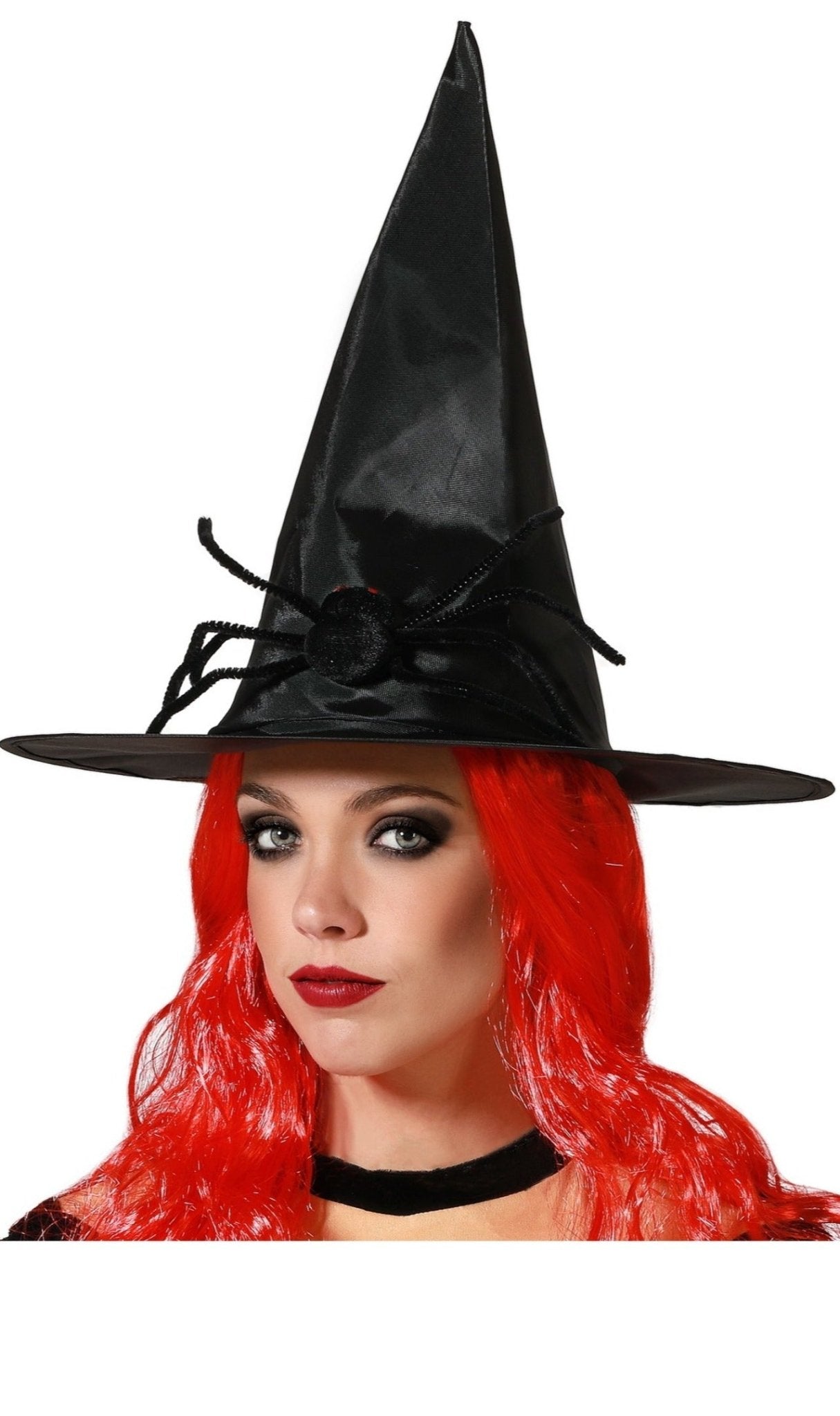 Chapeau Noir de Sorcière avec Araignée