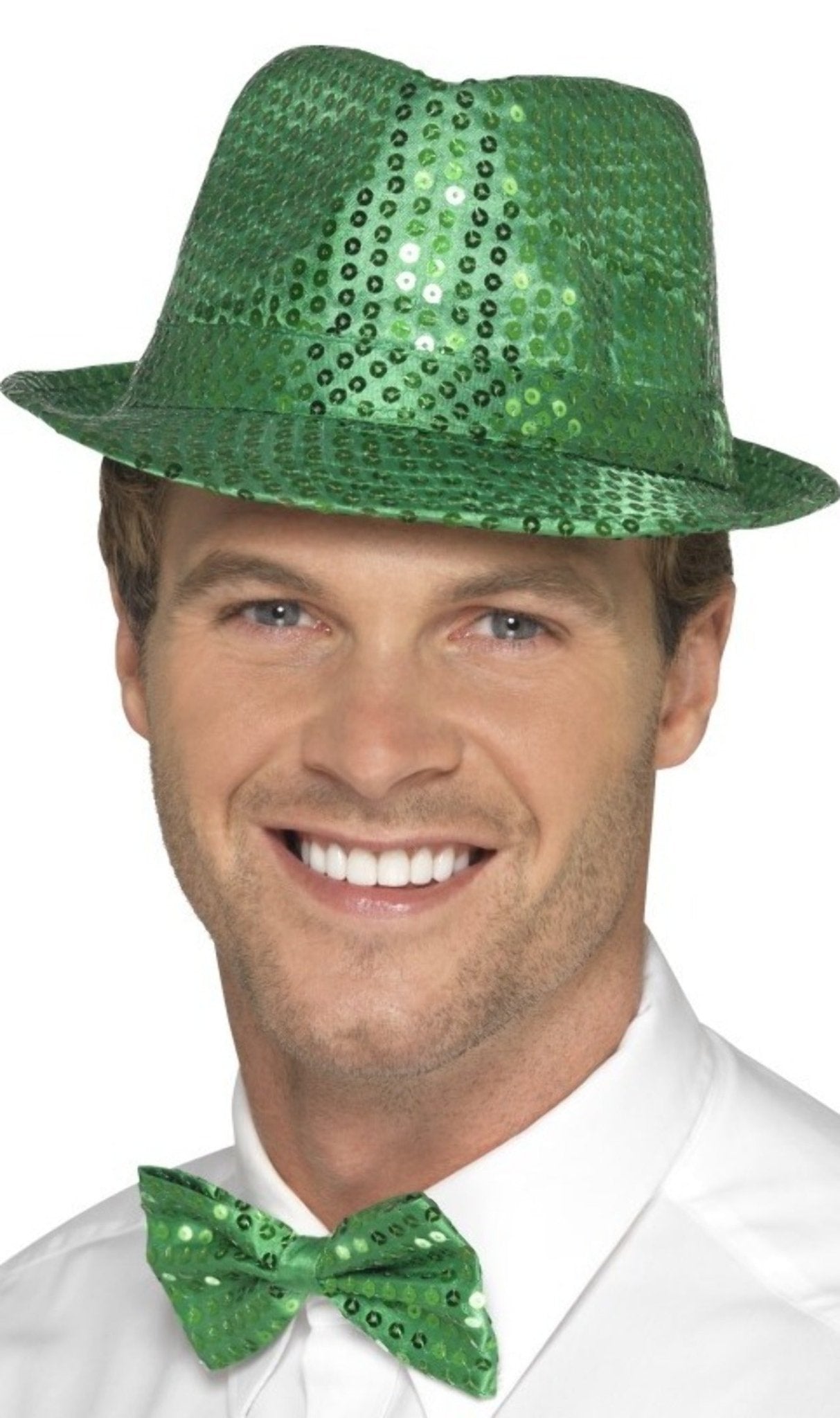Chapeau de Gangster à Paillettes Vert