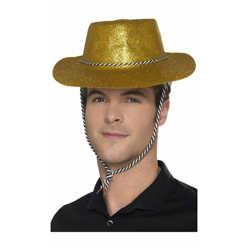 Sombrero de Vaquero Dorado Purpurina | Don Disfraz