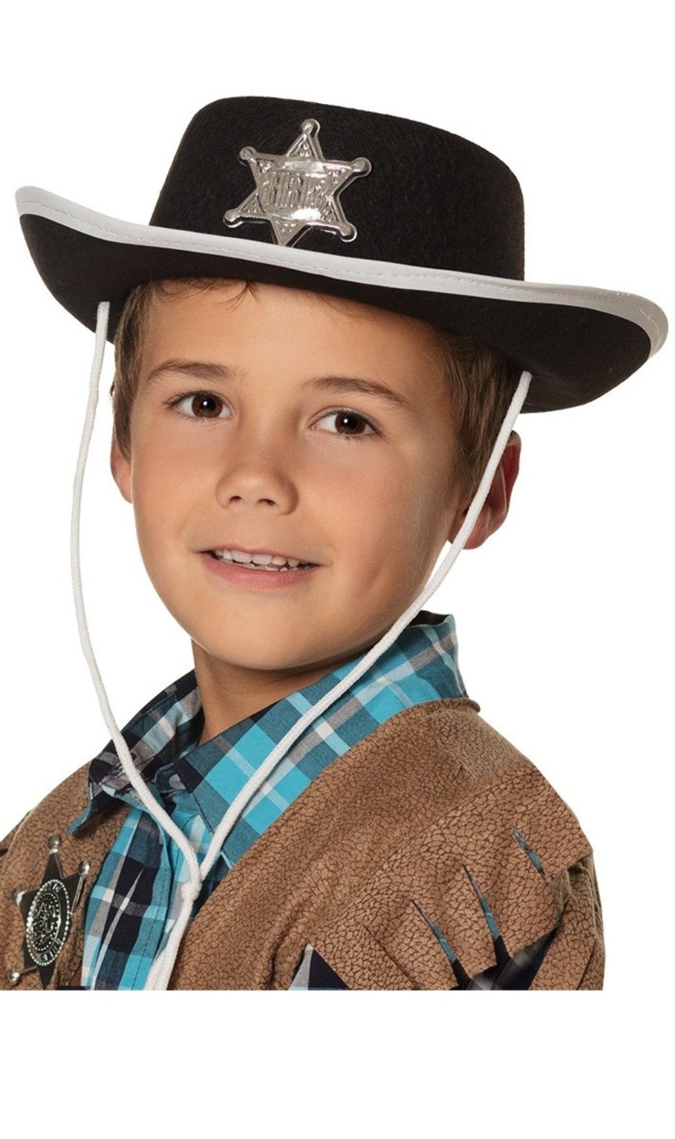 Chapeau Noir de Shérif pour enfant