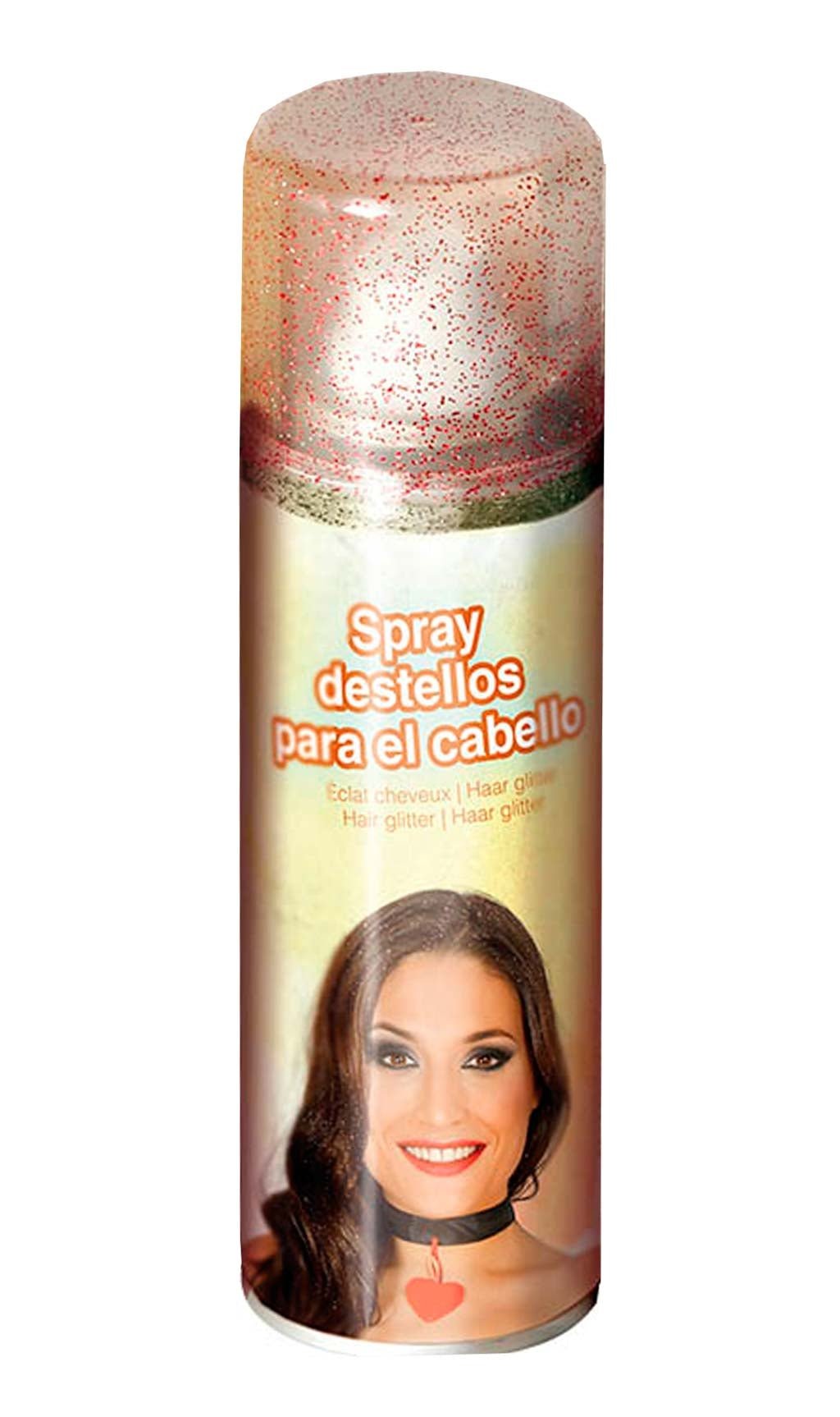 Bombe Laque pour Cheveux Pailletés Rouges