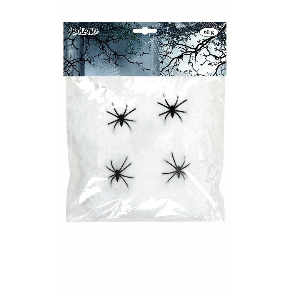 Telaraña Blanca 60gr con 4 Arañas | Don Disfraz