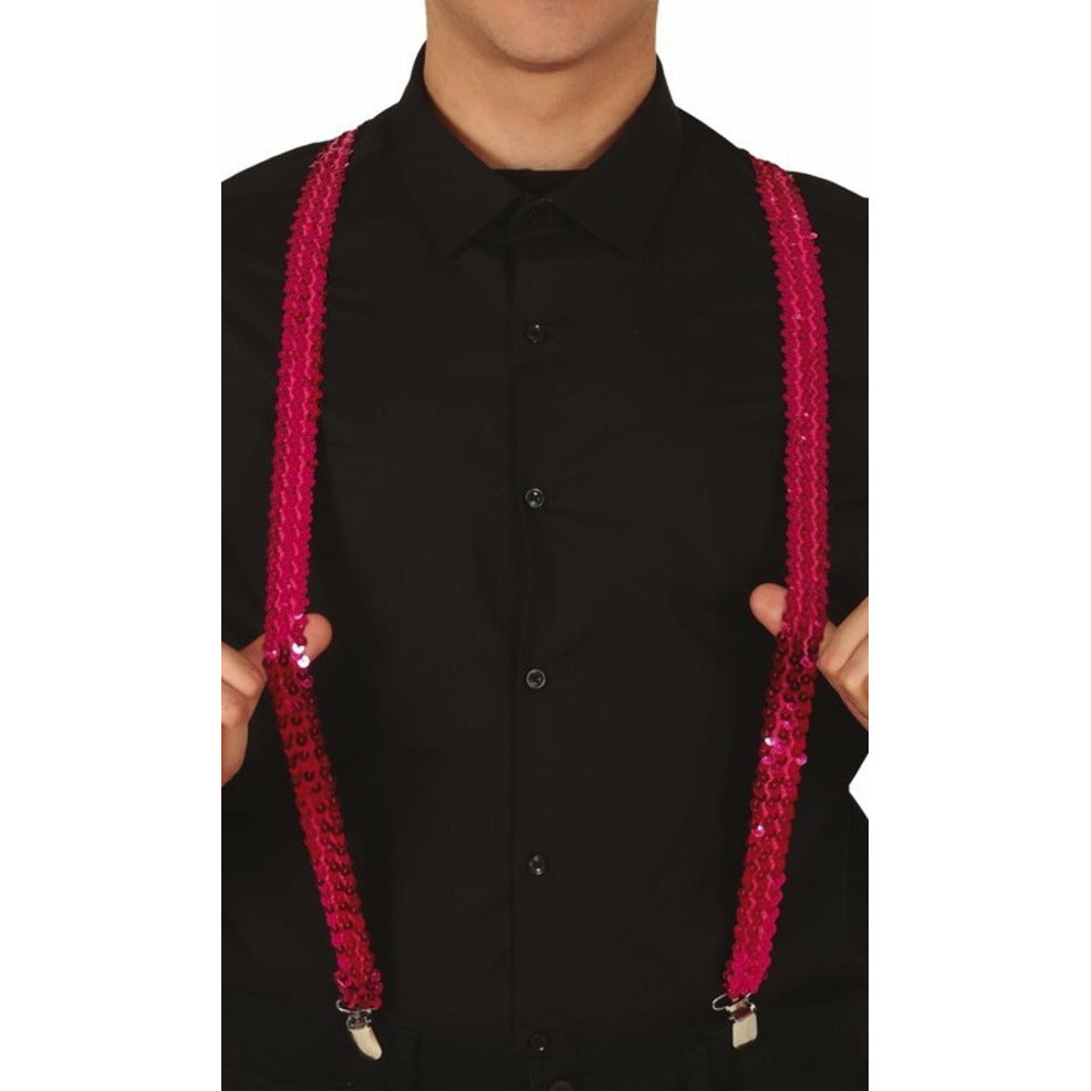 Tirantes de Lentejuelas Fucsia | Don Disfraz