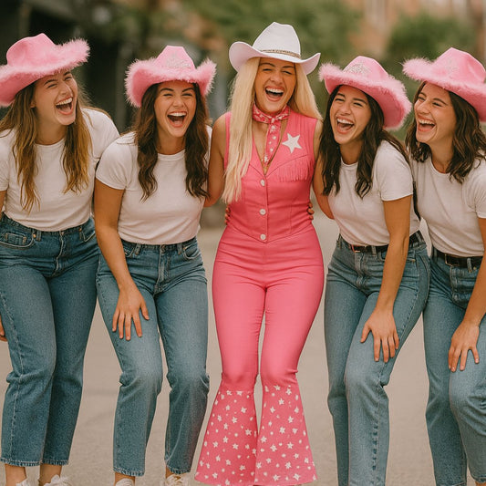 Disfraces para el novio o la novia en la despedida de soltero y accesorios a juego para sus amigos