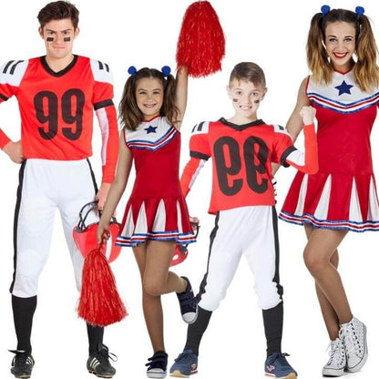 Déguisements en groupe de Pom-pom Girls et Joueurs Rouge