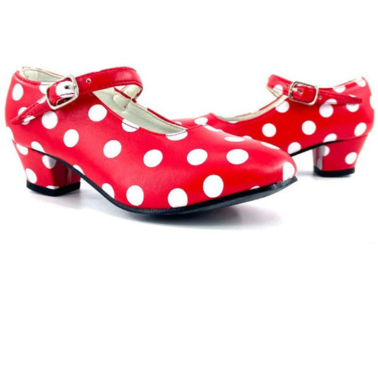  Chaussures de Flamenco Rouges à Pois pour enfants