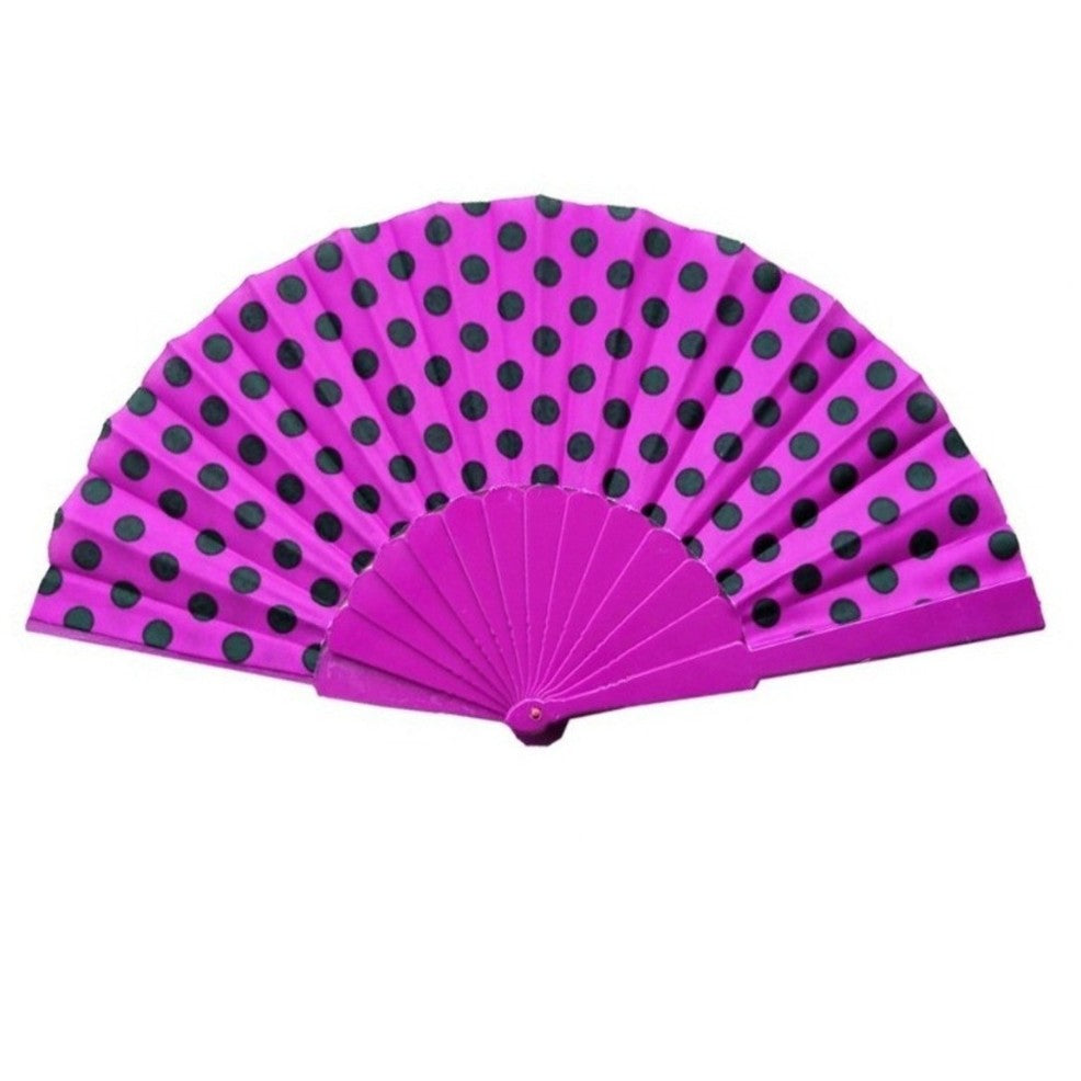 Éventail flamenco fuchsia et noir