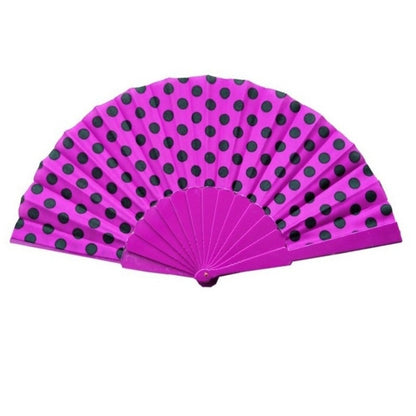 Éventail flamenco fuchsia et noir