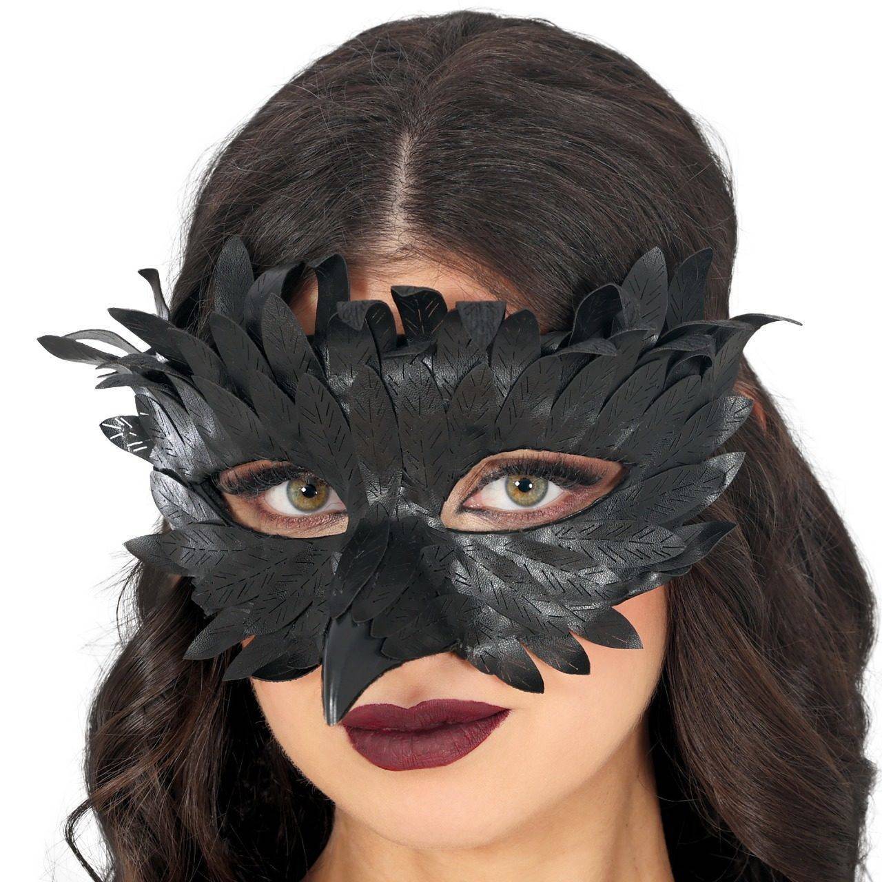 Masque de corbeau plumes