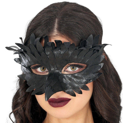 Masque de corbeau plumes