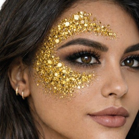 Stick Maquillage à Paillettes Dorées