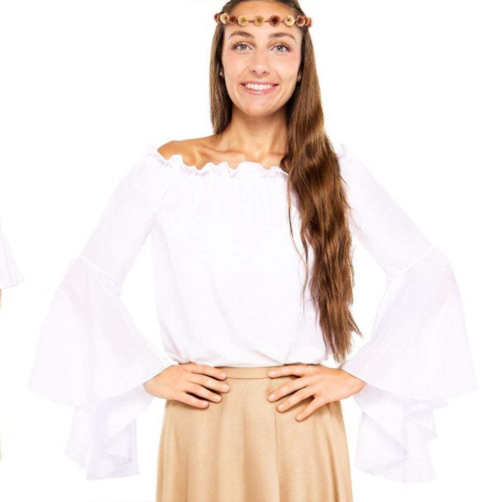 Blouse médiévale à volants pour femme