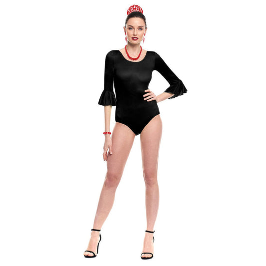 Body Flamenco Noir avec Volant