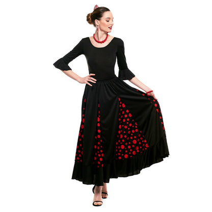 Body Flamenco Noir avec Volant
