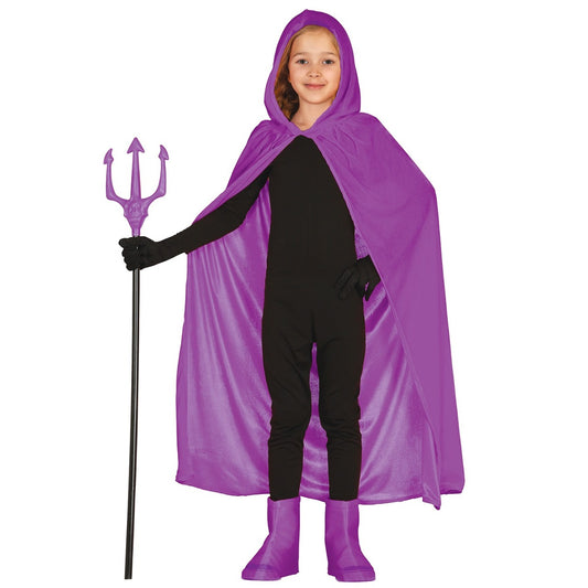Cape Violette avec Capuche en Velours 100cm