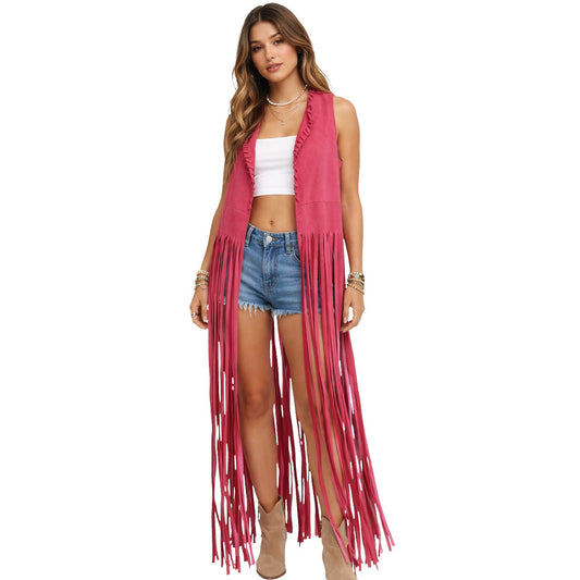 Gilet Hippie Rose Long