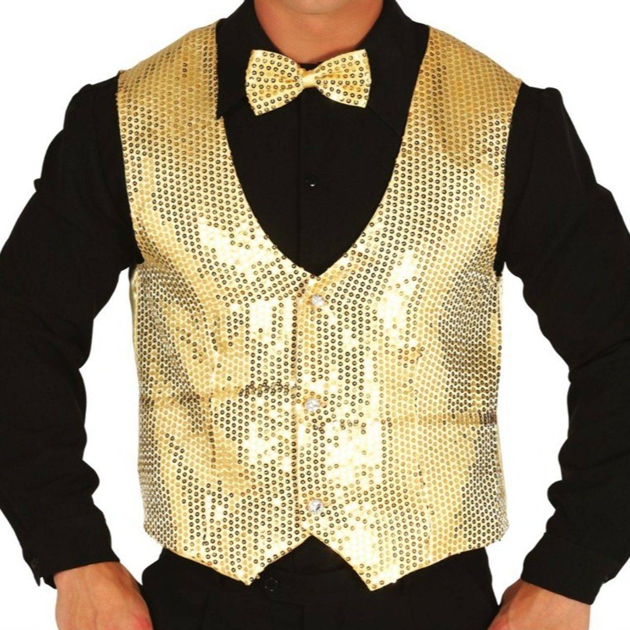 Gilet à Paillettes Dorées pour adulte