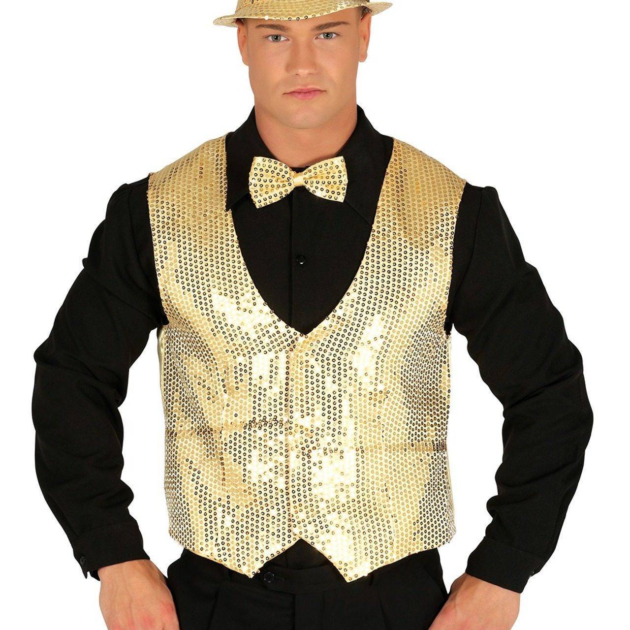 Gilet à Paillettes Dorées pour adulte
